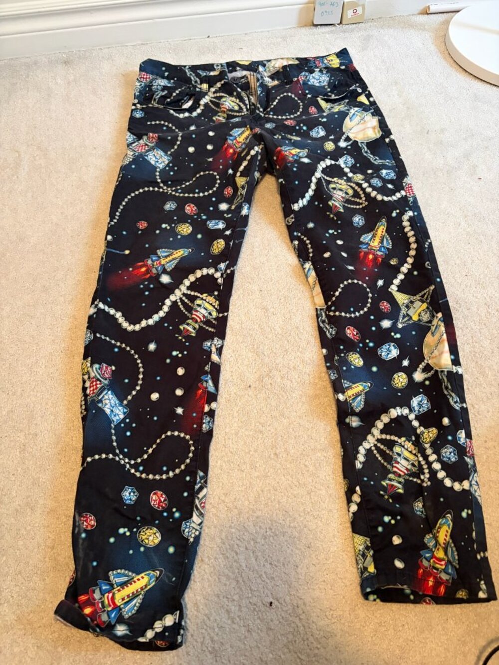 Novelty Space Rocket Print Pants Streetwear Unique - Picture 2 of 4